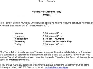 Icon of Veterans Holiday Week Schedule